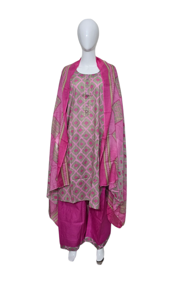 grey pink kurta set