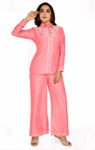 Pink Co-ord Set with White Embroidery – Stylish & Comfortable