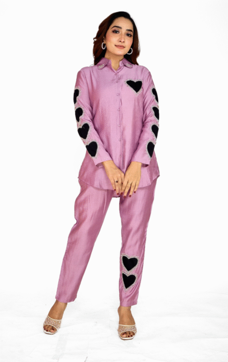 Purplish Pink Co-ord Set with Sequin Work