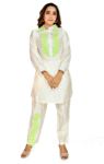 Elegant Off-White Co-ord Set with Leaf Embroidery