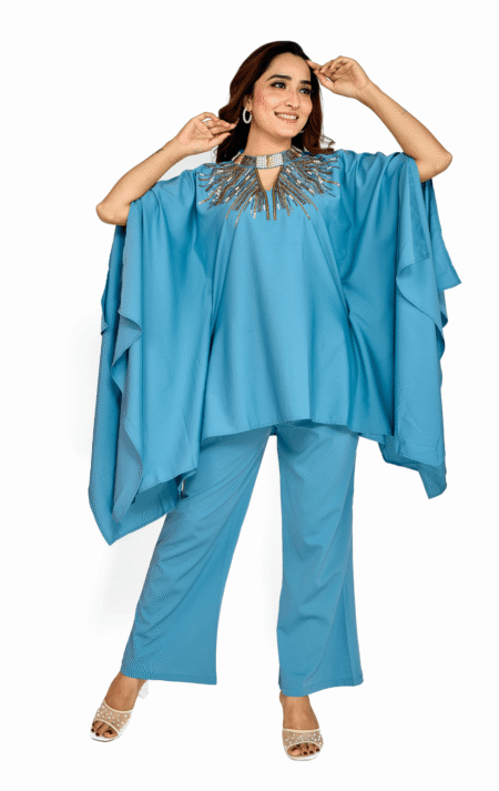 Green Kaftan with pant (Co-ord set)