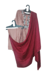 Onion Color Chic Embroidered Kurta Set with Maroon Dupatta
