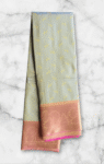 Elegant Grey All-Over Embossed Silk Saree