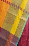 Maroon Embossed Silk Saree